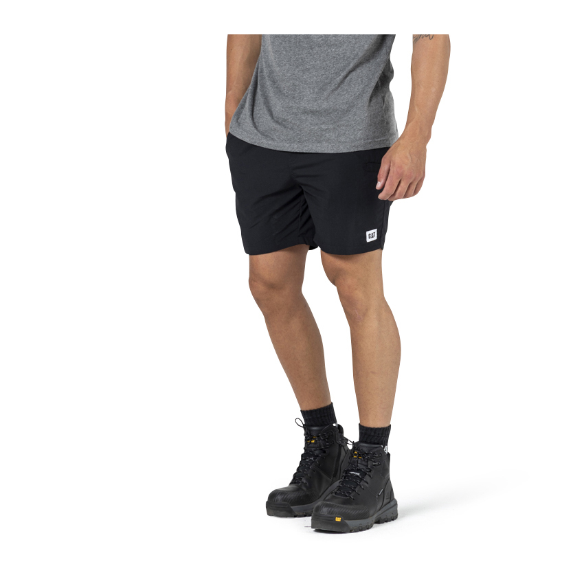 Caterpillar Nylon Philippines - Mens Shorts - Black 41923LMHJ